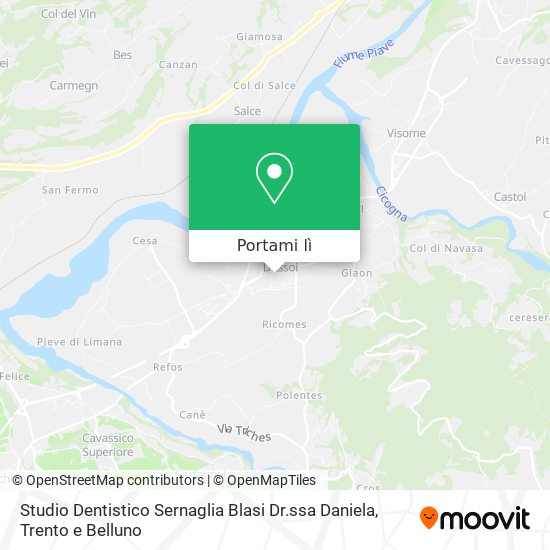 Mappa Studio Dentistico Sernaglia Blasi Dr.ssa Daniela