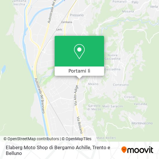 Mappa Elaberg Moto Shop di Bergamo Achille