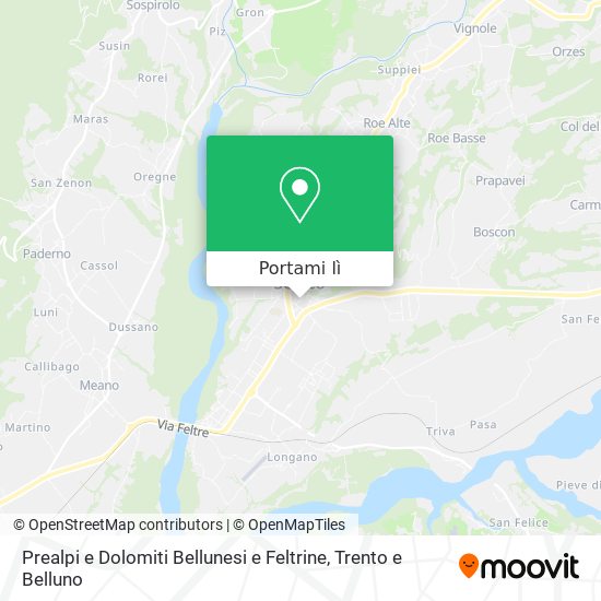 Mappa Prealpi e Dolomiti Bellunesi e Feltrine