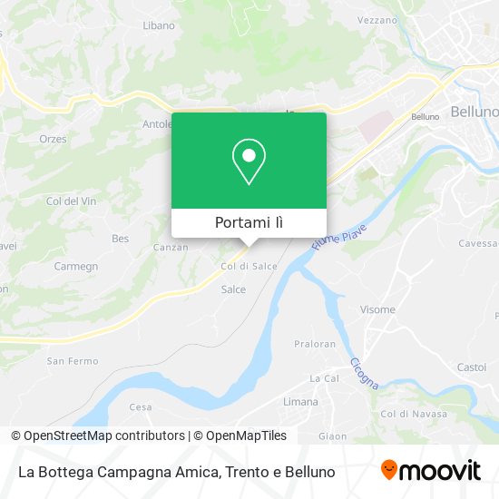 Mappa La Bottega Campagna Amica