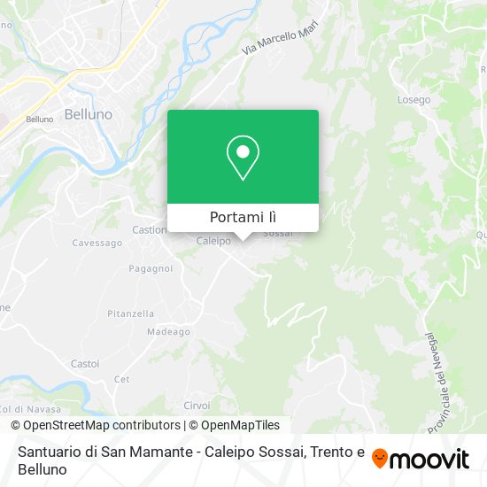 Mappa Santuario di San Mamante - Caleipo Sossai