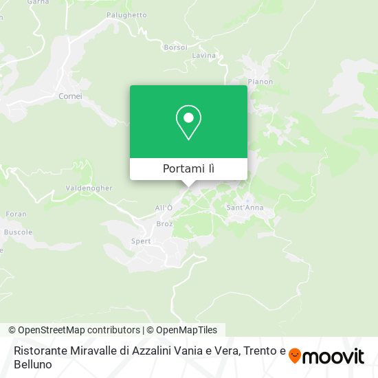 Mappa Ristorante Miravalle di Azzalini Vania e Vera