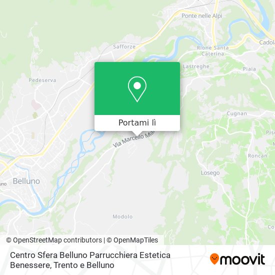 Mappa Centro Sfera Belluno Parrucchiera Estetica Benessere