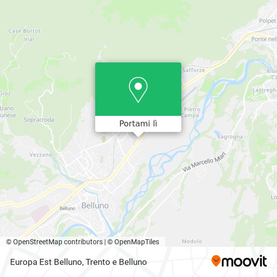 Mappa Europa Est Belluno