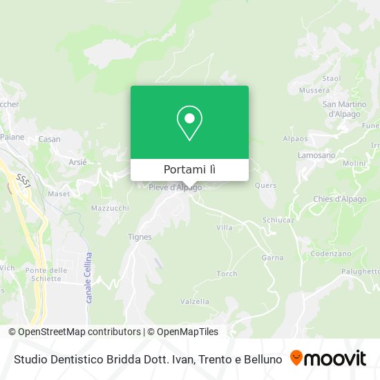Mappa Studio Dentistico Bridda Dott. Ivan