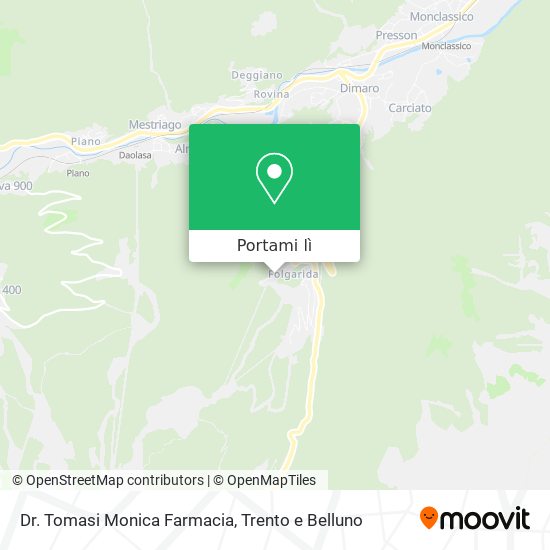 Mappa Dr. Tomasi Monica Farmacia