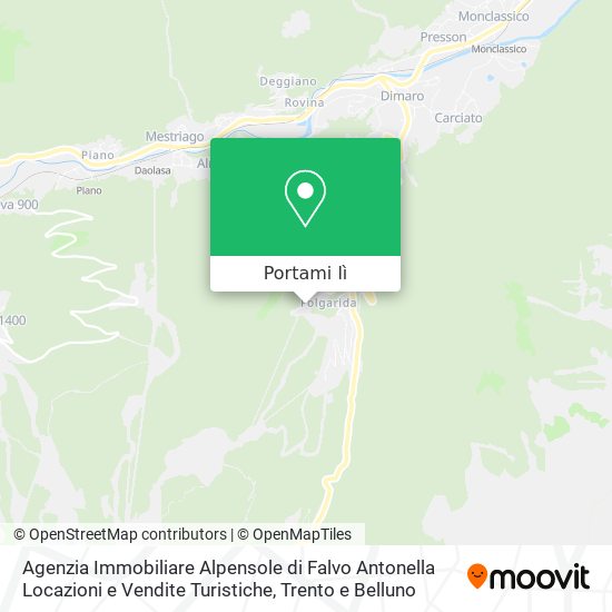 Mappa Agenzia Immobiliare Alpensole di Falvo Antonella Locazioni e Vendite Turistiche