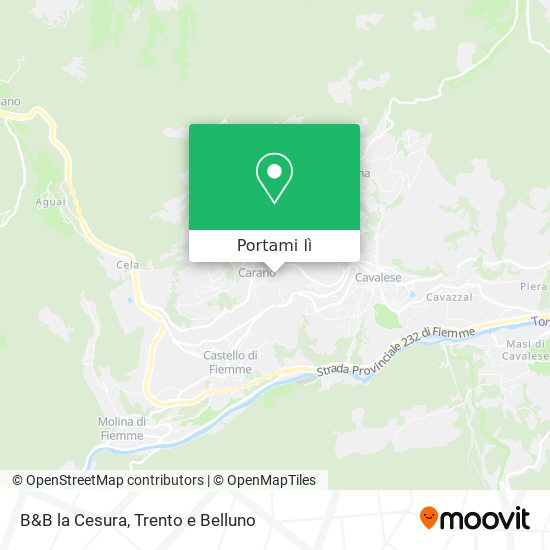 Mappa B&B la Cesura
