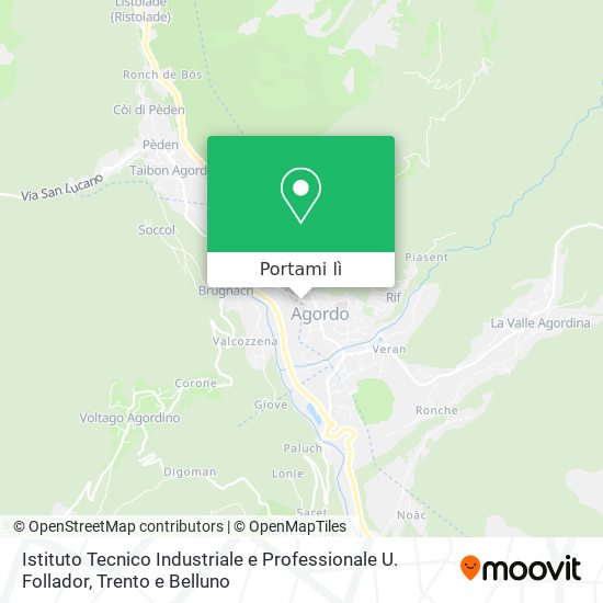 Mappa Istituto Tecnico Industriale e Professionale U. Follador