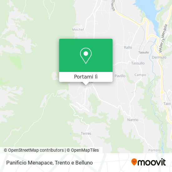 Mappa Panificio Menapace