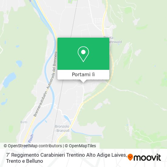 Mappa 7' Reggimento Carabinieri Trentino Alto Adige Laives