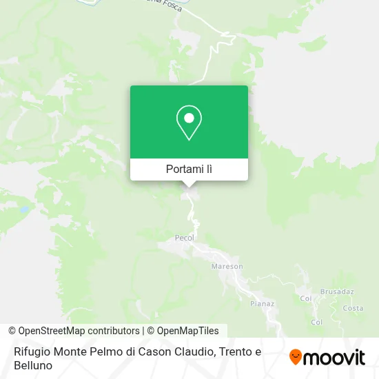 Mappa Rifugio Monte Pelmo di Cason Claudio