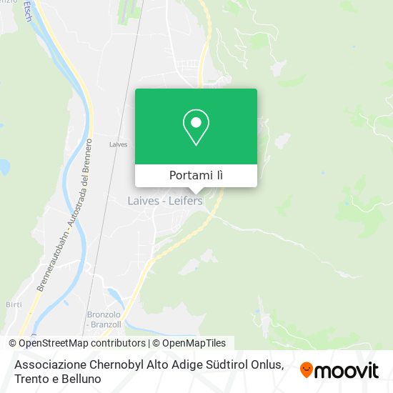 Mappa Associazione Chernobyl Alto Adige Südtirol Onlus