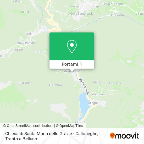 Mappa Chiesa di Santa Maria delle Grazie - Calloneghe