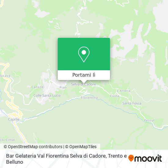 Mappa Bar Gelateria Val Fiorentina Selva di Cadore