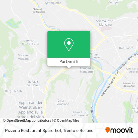 Mappa Pizzeria Restaurant Sparerhof