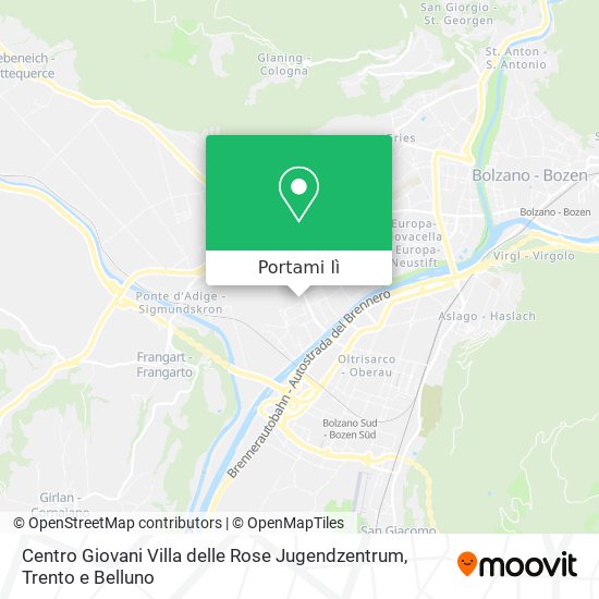 Mappa Centro Giovani Villa delle Rose Jugendzentrum