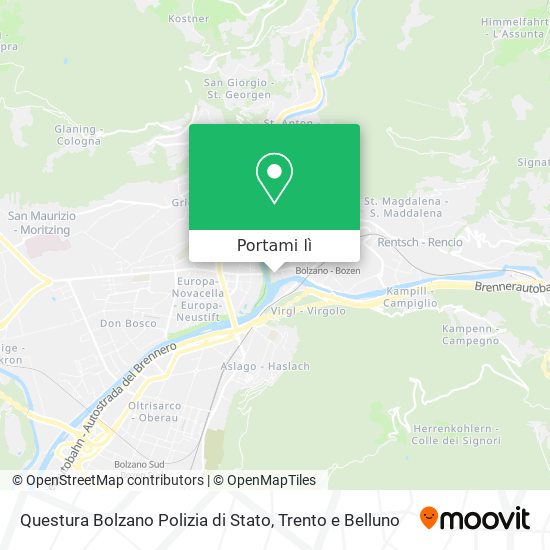 Mappa Questura Bolzano Polizia di Stato