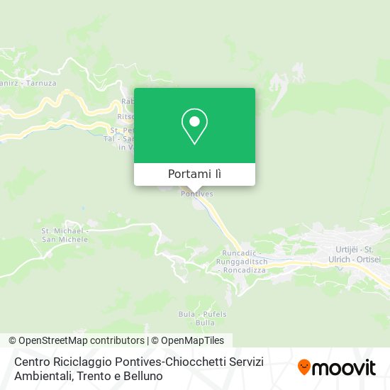 Mappa Centro Riciclaggio Pontives-Chiocchetti Servizi Ambientali