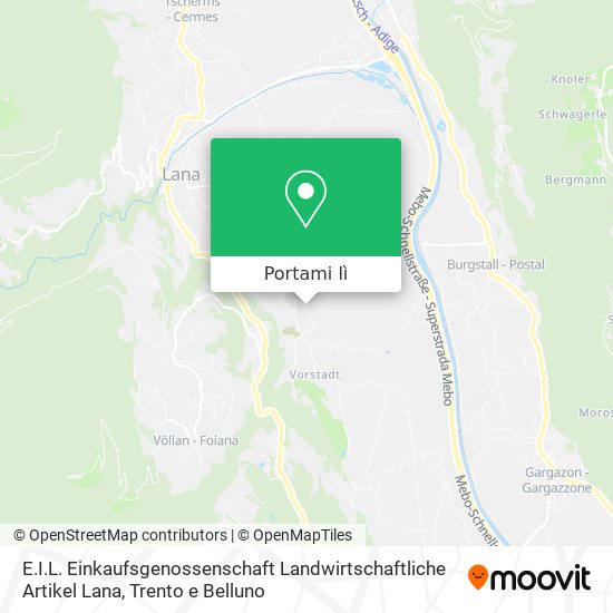 Mappa E.I.L. Einkaufsgenossenschaft Landwirtschaftliche Artikel Lana