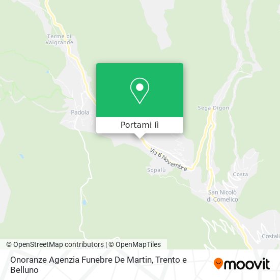 Mappa Onoranze Agenzia Funebre De Martin