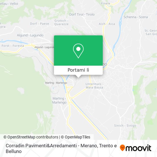 Mappa Corradin Pavimenti&Arredamenti - Merano