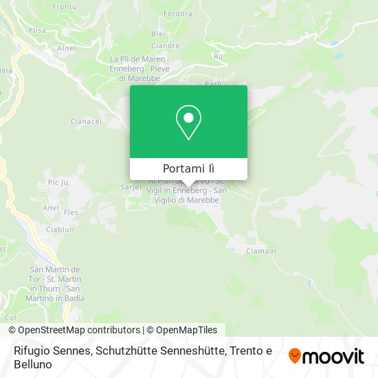 Mappa Rifugio Sennes, Schutzhütte Senneshütte