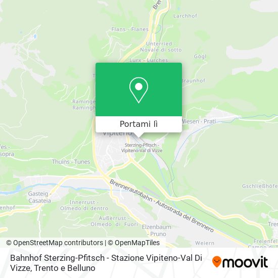 Mappa Bahnhof Sterzing-Pfitsch - Stazione Vipiteno-Val Di Vizze