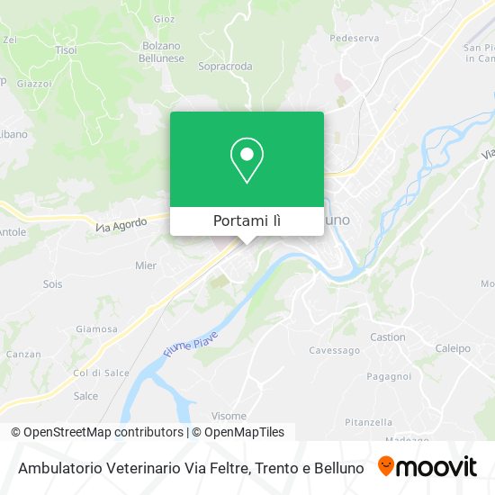 Mappa Ambulatorio Veterinario Via Feltre