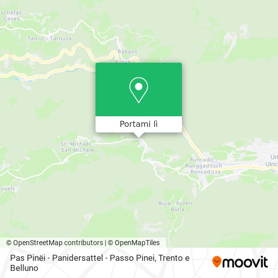 Mappa Pas Pinëi - Panidersattel - Passo Pinei