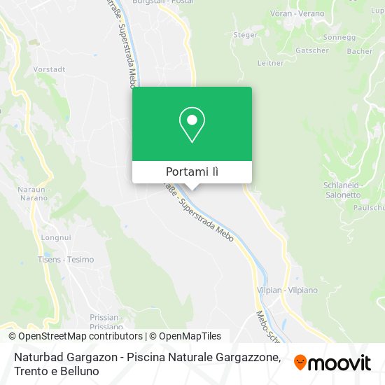 Mappa Naturbad Gargazon - Piscina Naturale Gargazzone