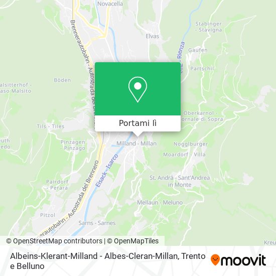Mappa Albeins-Klerant-Milland - Albes-Cleran-Millan