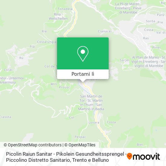 Mappa Picolin Raiun Sanitar - Pikolein Gesundheitssprengel - Piccolino Distretto Sanitario