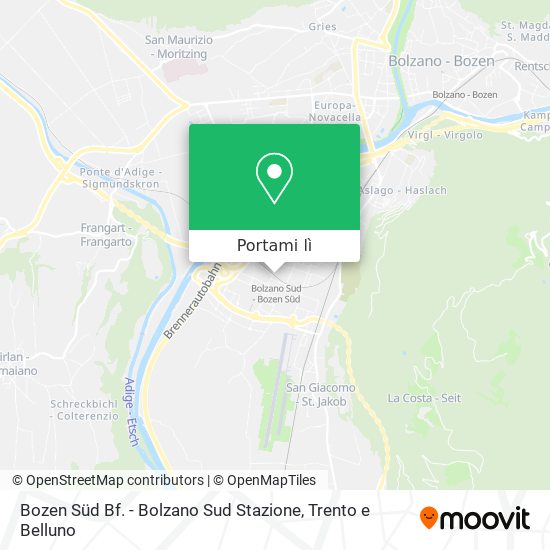 Mappa Bozen Süd Bf. - Bolzano Sud Stazione