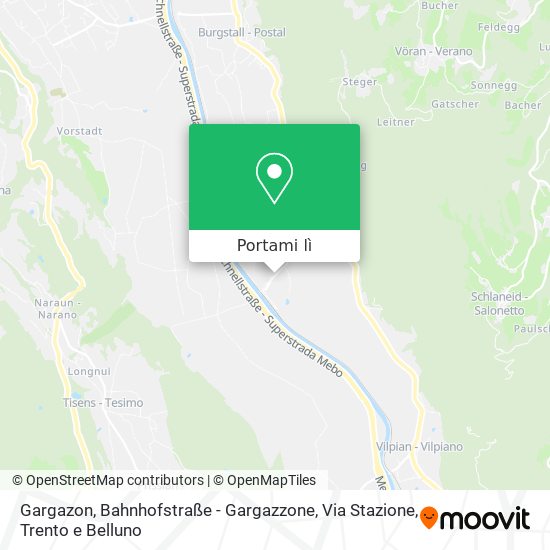 Mappa Gargazon, Bahnhofstraße - Gargazzone, Via Stazione