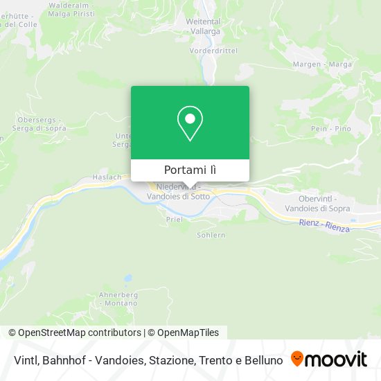 Mappa Vintl, Bahnhof - Vandoies, Stazione