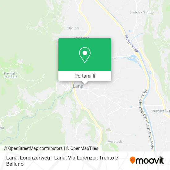 Mappa Lana, Lorenzerweg - Lana, Via Lorenzer