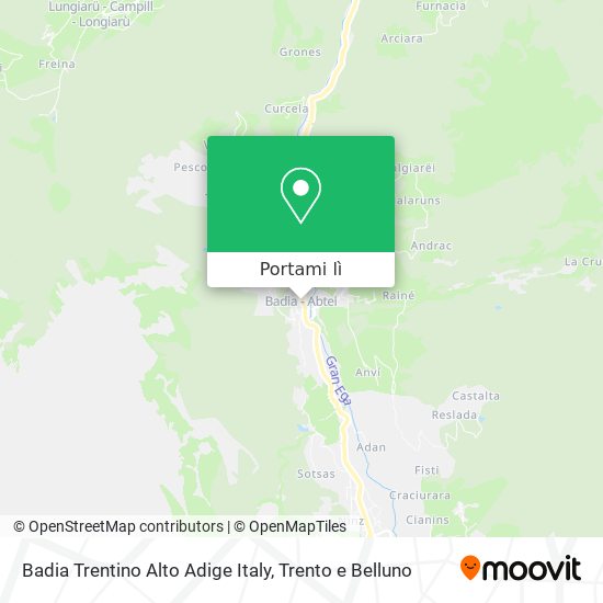 Mappa Badia Trentino Alto Adige Italy