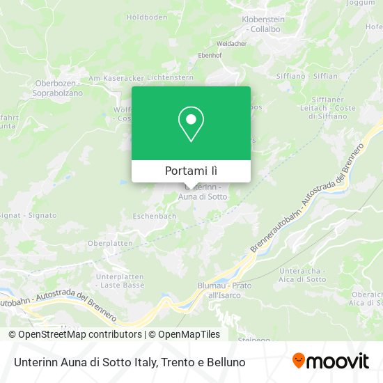 Mappa Unterinn Auna di Sotto Italy