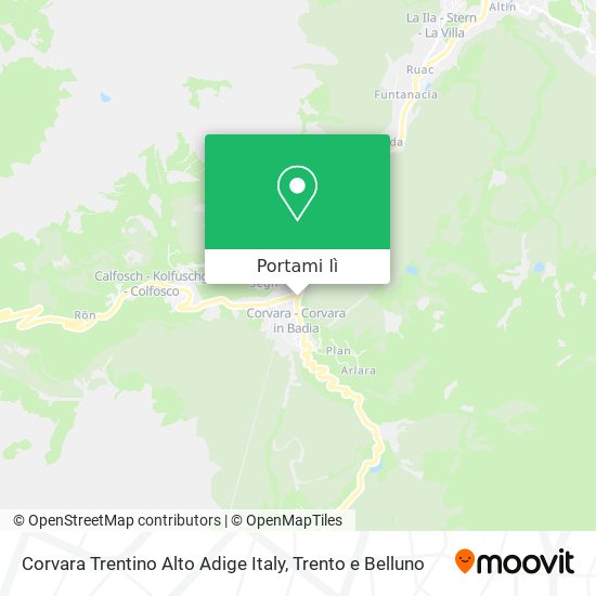 Mappa Corvara Trentino Alto Adige Italy