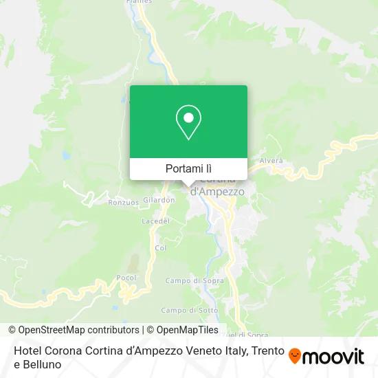 Mappa Hotel Corona Cortina dʼAmpezzo Veneto Italy