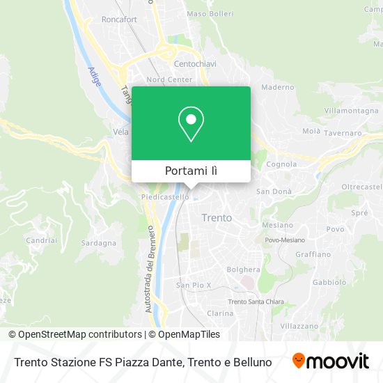 Mappa Trento Stazione FS Piazza Dante