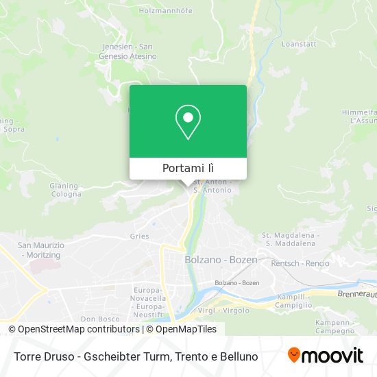 Mappa Torre Druso - Gscheibter Turm