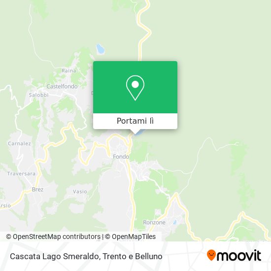 Mappa Cascata Lago Smeraldo