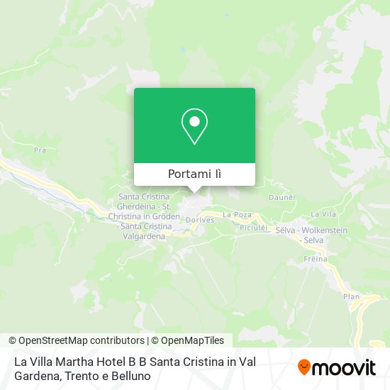 Mappa La Villa Martha Hotel B B Santa Cristina in Val Gardena