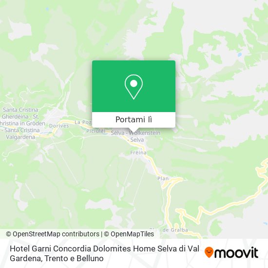 Mappa Hotel Garni Concordia Dolomites Home Selva di Val Gardena
