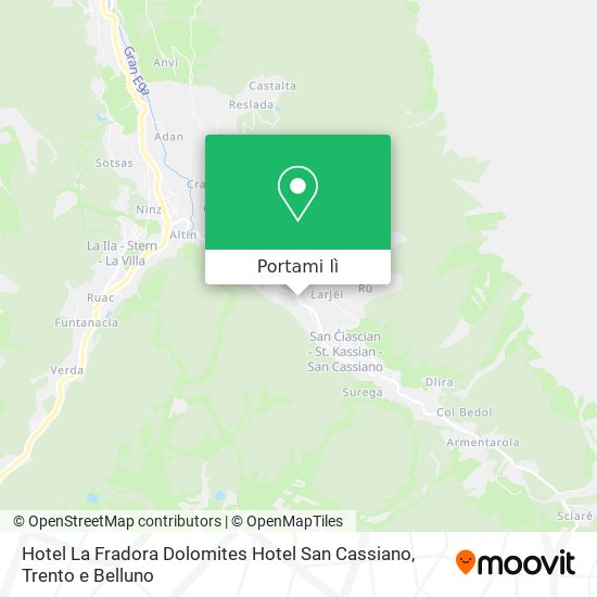 Mappa Hotel La Fradora Dolomites Hotel San Cassiano
