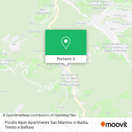 Mappa Piculin Alpin Apartments San Martino in Badia