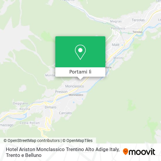 Mappa Hotel Ariston Monclassico Trentino Alto Adige Italy