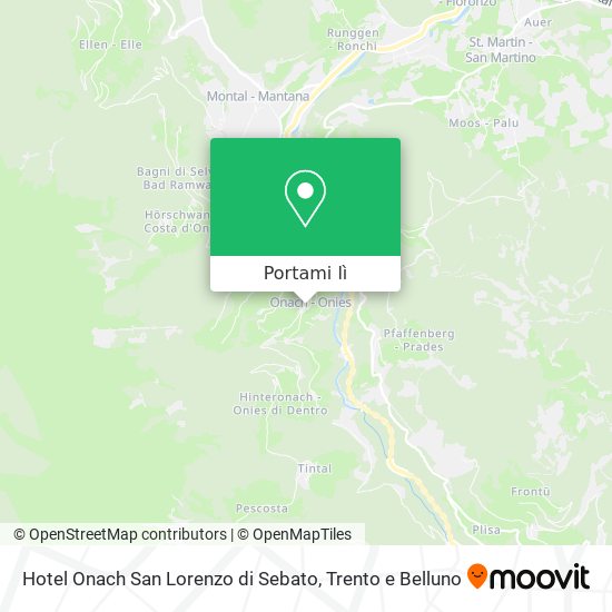 Mappa Hotel Onach San Lorenzo di Sebato